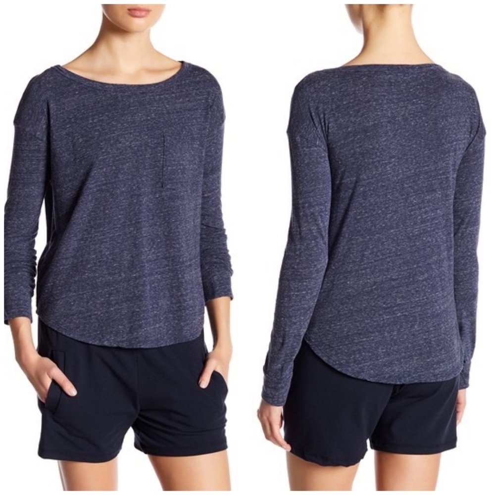 James Perse Boatneck Pocket Shirt 2 navy blue